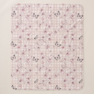 Manta Sherpa Flor de Mariposa Elegante (4)