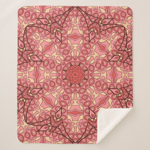 Manta Sherpa Flor De Resumen Étnico, Mandalas Seamless.