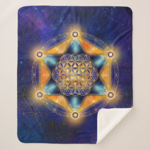 Manta Sherpa Flor de vida Estrella Merkaba - Geometría sagrada