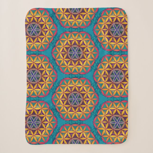 Manta Sherpa Flor de vida Mandala (Anverso)
