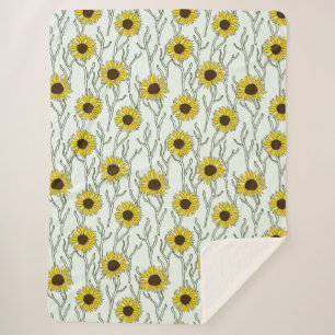 Manta Sherpa flor girasol