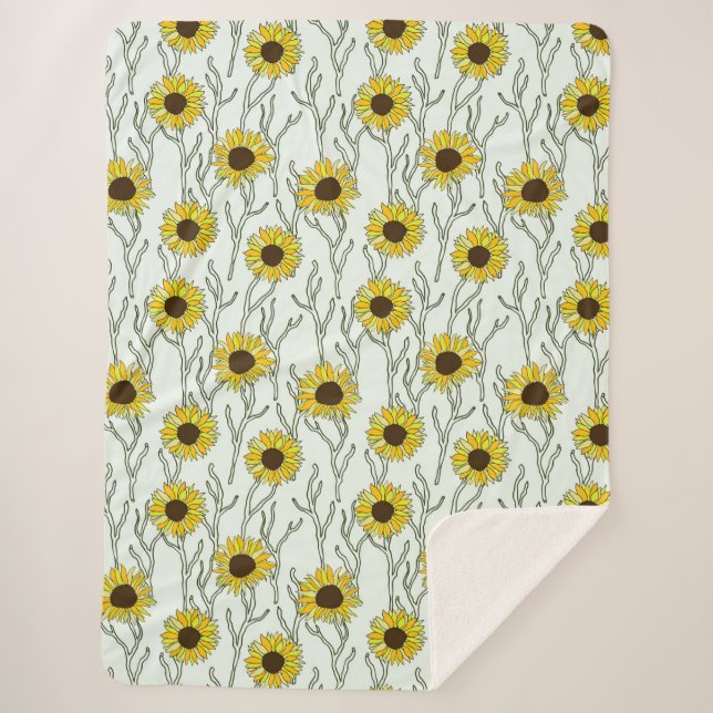 Manta Sherpa flor girasol (Anverso)