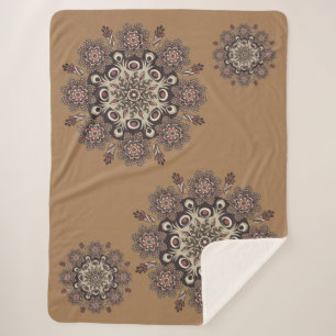 Manta sherpa Flor Mandela Decoraciones del hog