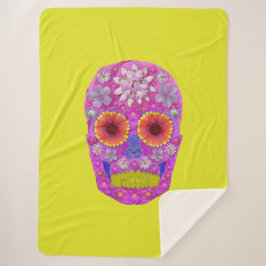 Manta Sherpa Flor Skull 2