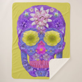 Manta Sherpa Flor Skull 5
