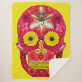 Manta Sherpa Flor Skull 6