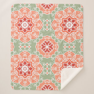 Manta Sherpa Flor vintage de fondo. Patrón floral sin soldadura