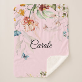 Manta Sherpa Floral acuática, cuna pequeña o rodillo