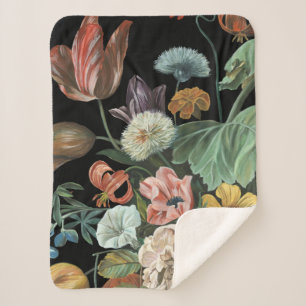 Manta Sherpa Floral barroco - ramo de flores