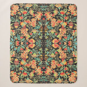 Manta Sherpa Floral caótica: patrón abstracto vintage.