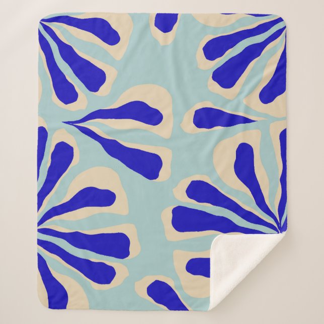 Manta Sherpa Floral Contemporánea: Moda De Moda Impresionante. (Anverso)