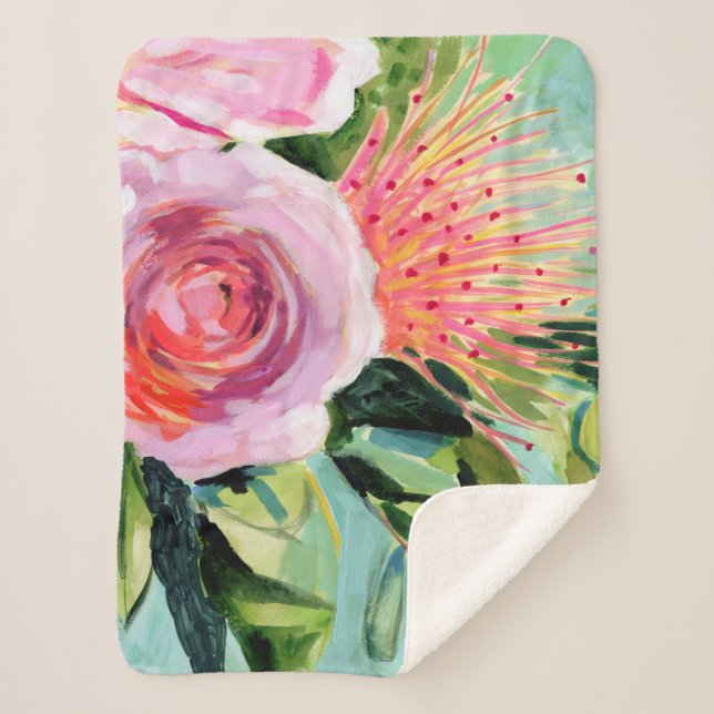 Manta Sherpa Floral de Bruselas I (Anverso)