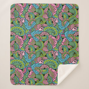 Manta Sherpa Floral decorativa
