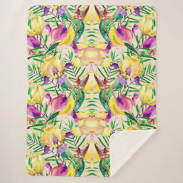 Manta Sherpa Floral estética