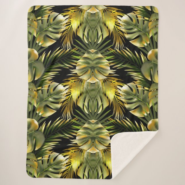 Manta Sherpa Floral estética (Anverso)