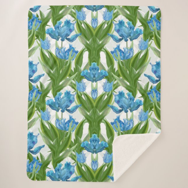 Manta Sherpa Floral estética (Anverso)