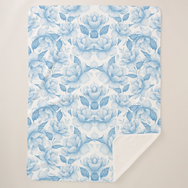 Manta Sherpa Floral estética (Anverso)