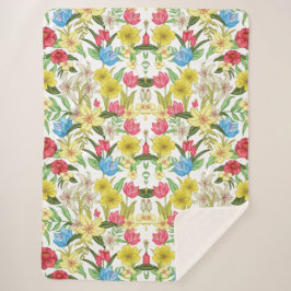 Manta Sherpa Floral estética