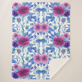 Manta Sherpa Floral estética