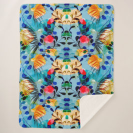 Manta Sherpa Floral estética