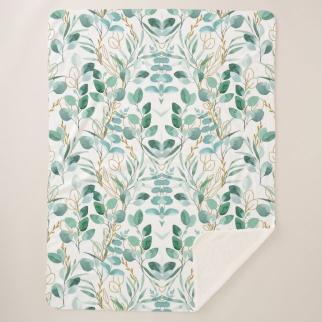 Manta Sherpa Floral estética (Anverso)