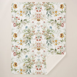 Manta Sherpa Floral estética