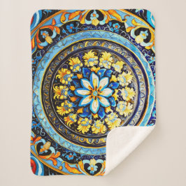 Manta Sherpa Floral mallónica española de origen romano