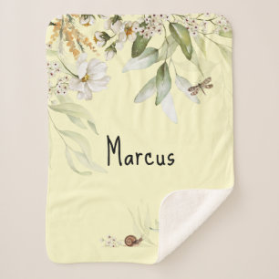 Manta Sherpa Floral para Cuna/Cochecito de Niño