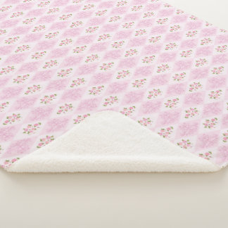 Manta Sherpa Floral Rosa