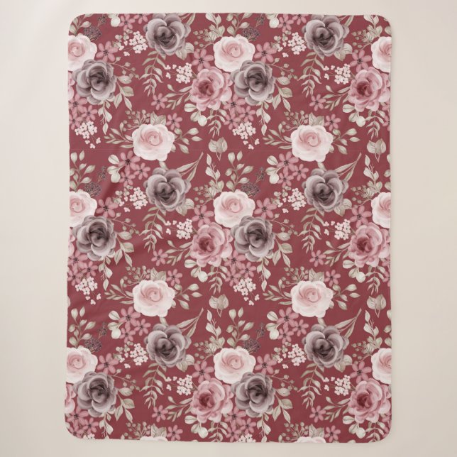 Manta Sherpa Floral Sherpa Blanket (Anverso)