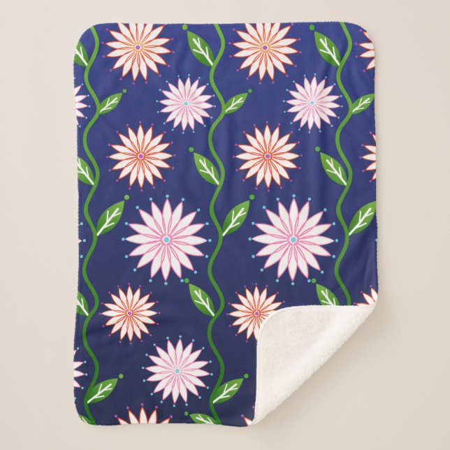Manta Sherpa Floral Sherpa Blanket (Anverso)