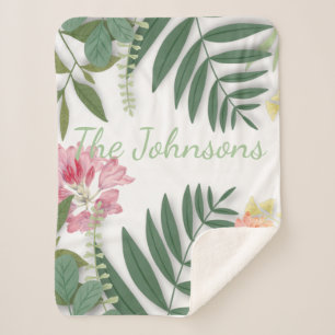 Manta Sherpa Floral tropical