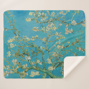 Manta Sherpa Floreciente árbol de almendros de Van Gogh