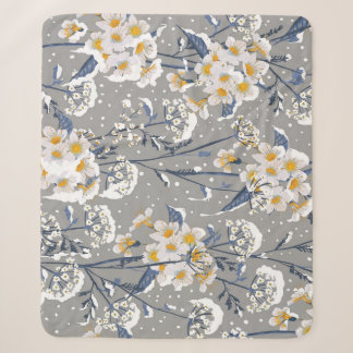 Manta Sherpa Florecimiento del Invierno: Delicado Patrón Floral