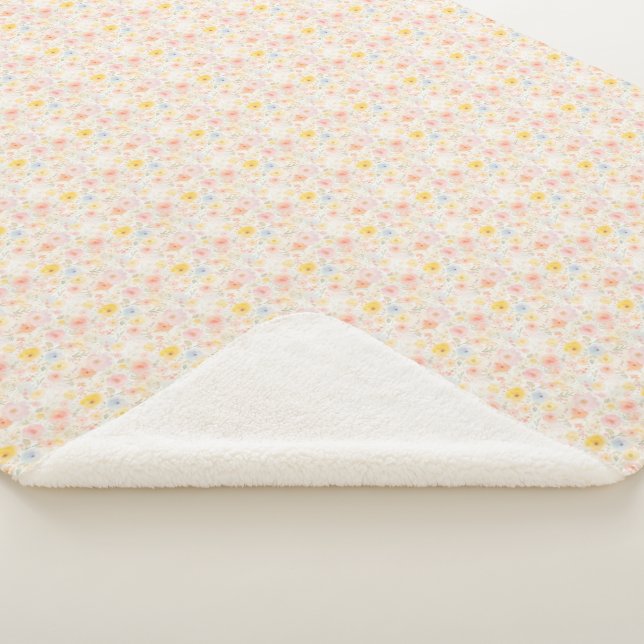 Manta Sherpa Florel de Pascua Pastel Adorable (3/4)
