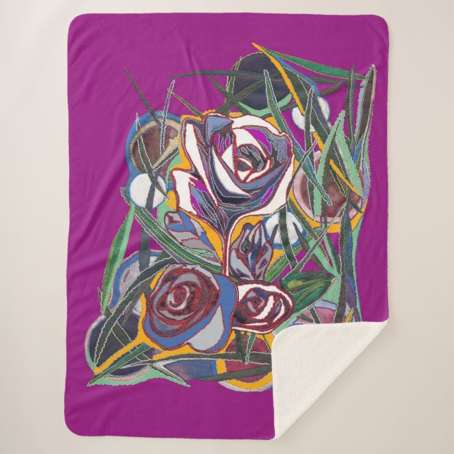 Manta Sherpa Flores (Anverso)