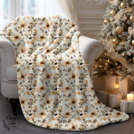 Manta Sherpa Flores acuarelas