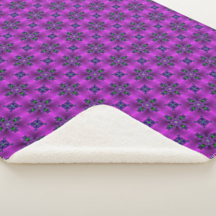 Manta Sherpa Flores artdeco en estilo retro