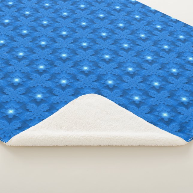 Manta Sherpa Flores azules en 3D , Artdeco (3/4)