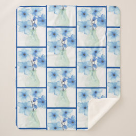 Manta Sherpa Flores azules en un jarrón Tarjetas de notas