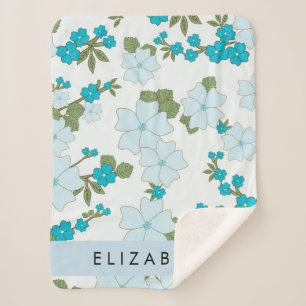 Manta Sherpa Flores Azules, Patrón De Flores, Su Nombre