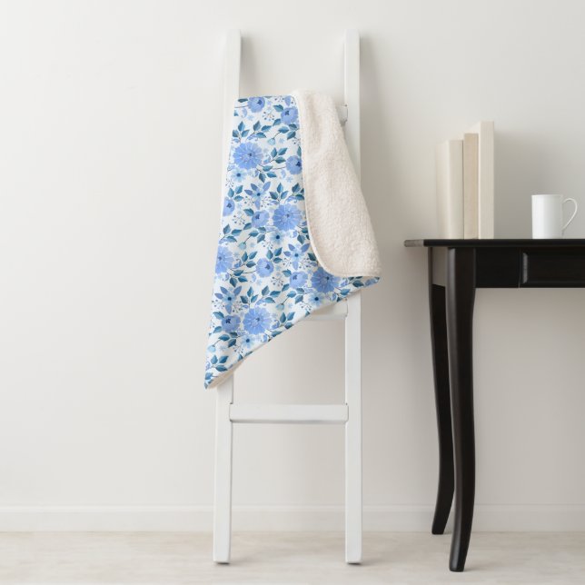 Manta Sherpa Flores azules vintage de Guay (In situ)