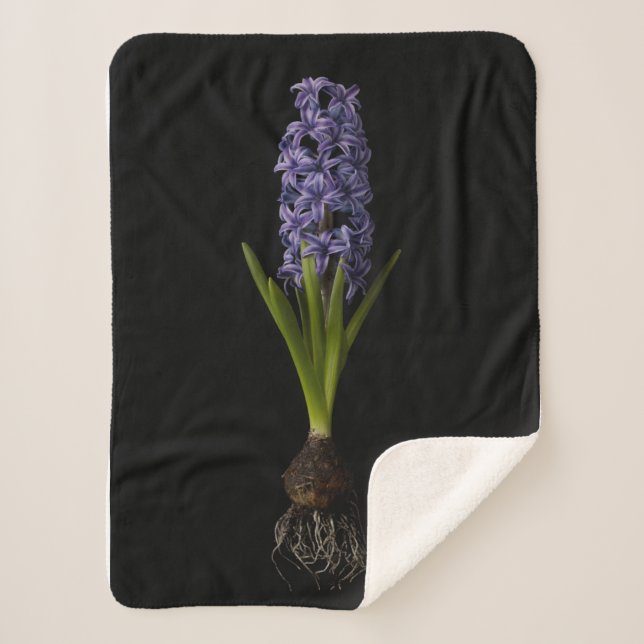 Manta Sherpa Flores | Bombilla morada de jacinto (Anverso)