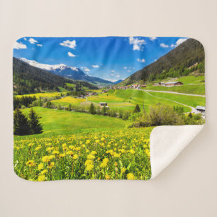 Manta Sherpa Flores Cantón Dandelion de Grisons, Suiza