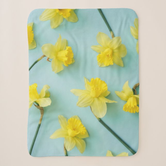 Manta Sherpa Flores | Daffoditos amarillos (Anverso)