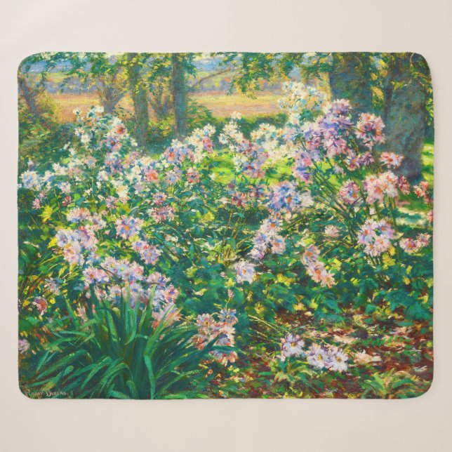 Manta Sherpa Flores de bonito de época ilustracion de flores de (Anverso (horizontal))