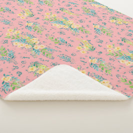 Manta Sherpa Flores de Cereza