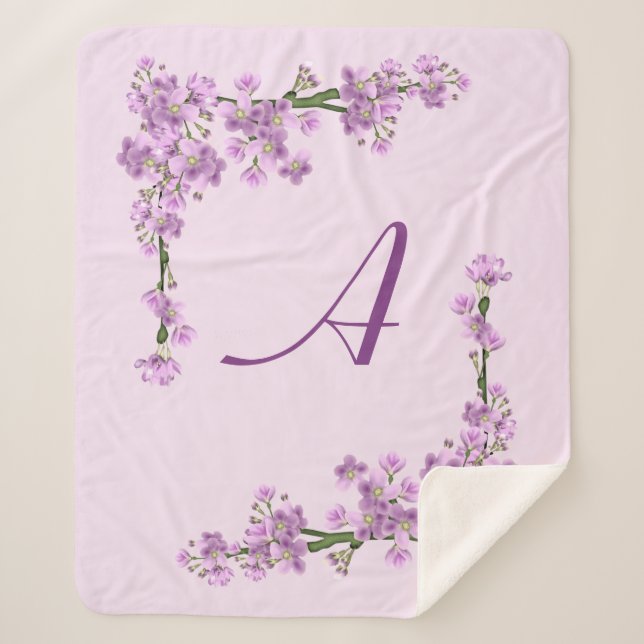 Manta Sherpa Flores de cerezo rosa bonito (Anverso)