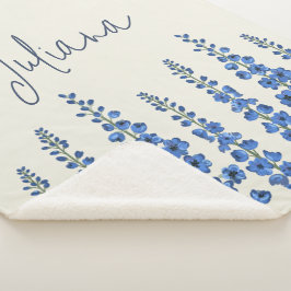 Manta Sherpa Flores de delfino azul de julio
