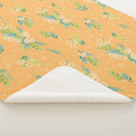 Manta Sherpa "Flores de Durazno"